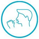 a graphic of a person coughing